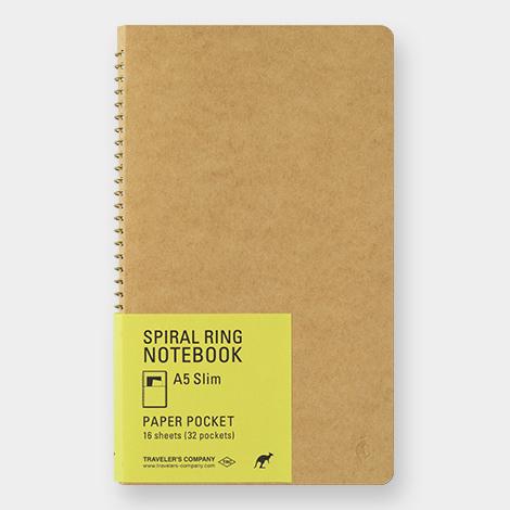 Traveler's Company Spiral Ring Notebook A5 Slim Paper Pocket