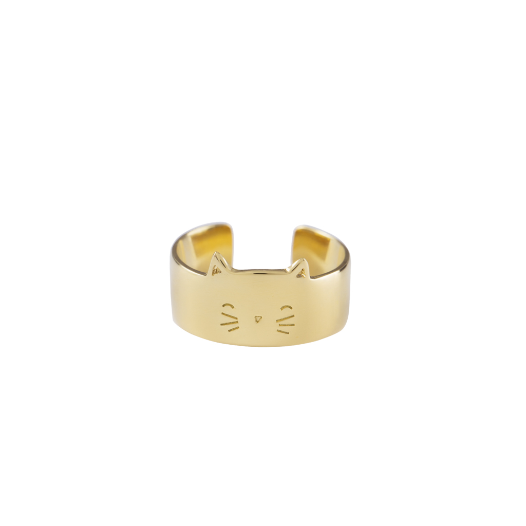 Grizzly Chéri Dotty Cat - Large Cat Gold Ring