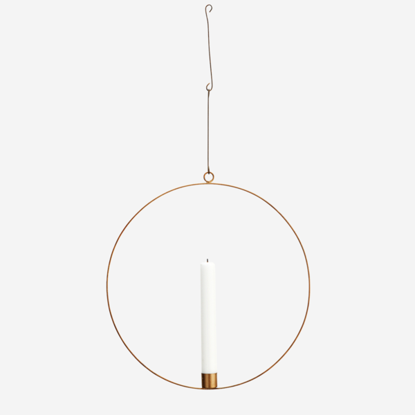 Madam Stoltz Round Hanging Garland Ring with Candleholder