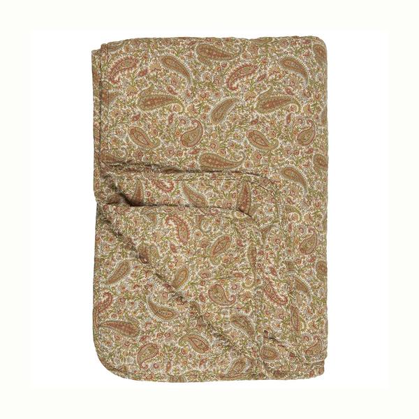 Ib Laursen Rust Mustard Paisley Patterned Quilt 130 X 180 Cm