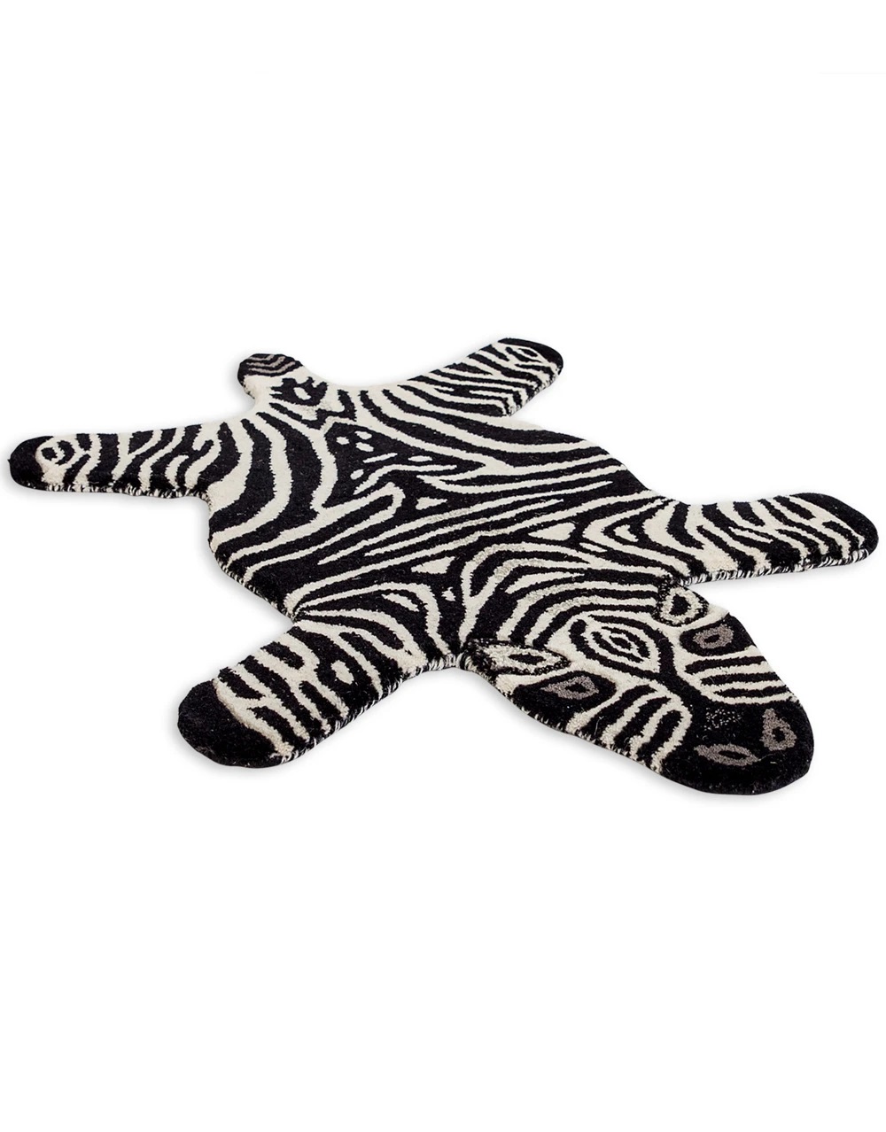 &Quirky Hand Tufted Zebra Woollen Rug Small