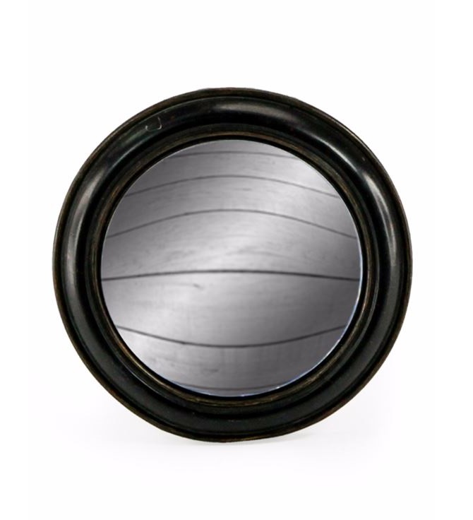 &Quirky Black Rounded Framed Medium Convex Mirror