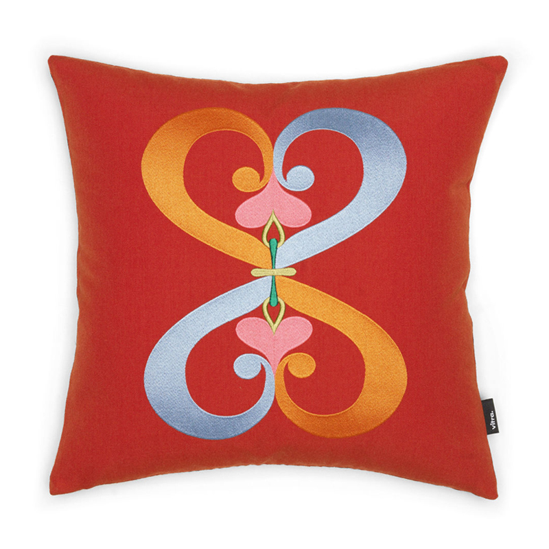 Vitra Embroidered Pillow Double Heart Red