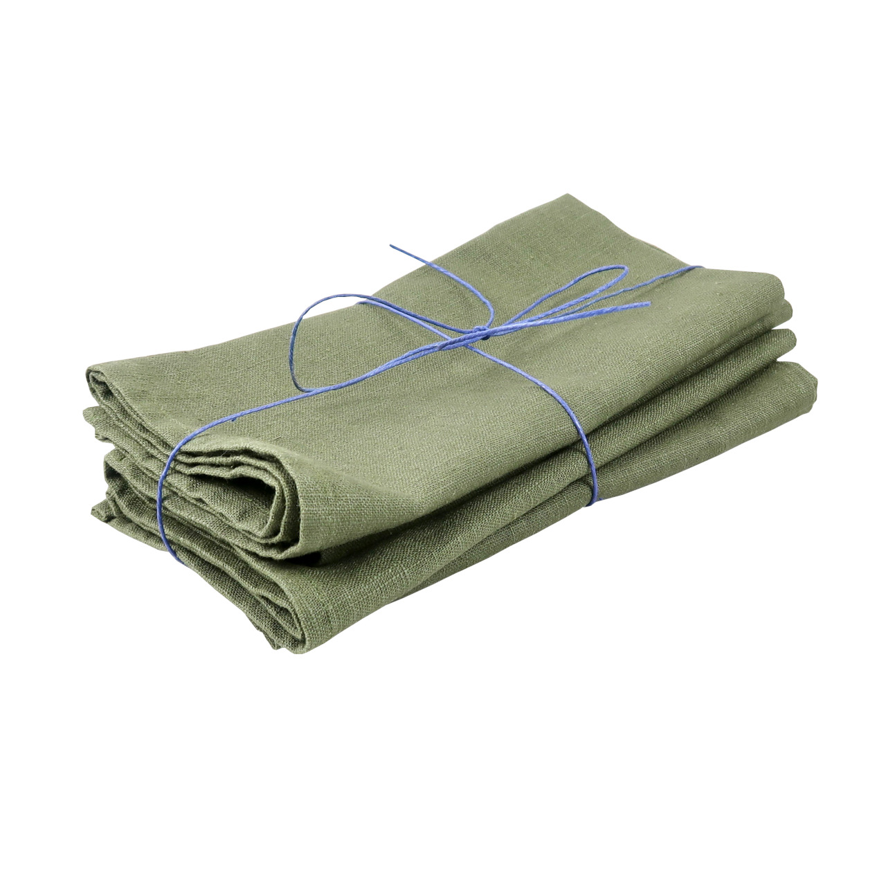 Black Bough Drab Green 100% Linen Napkin - Handmade in Ludlow - Set of 4