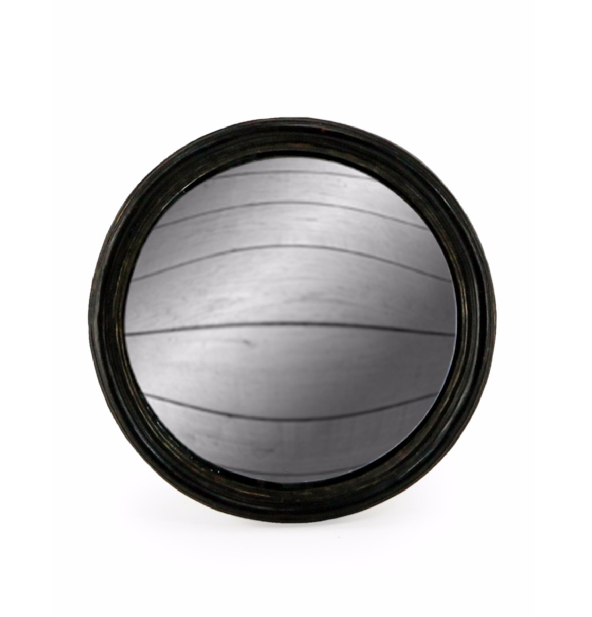 &Quirky Black Thin Framed Medium Convex Mirror