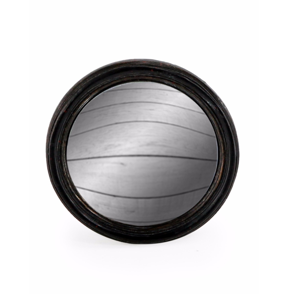 &Quirky Black Thin Framed Small Convex Mirror
