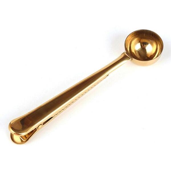 T&SHOP Brass Scoop Spoon With Clip