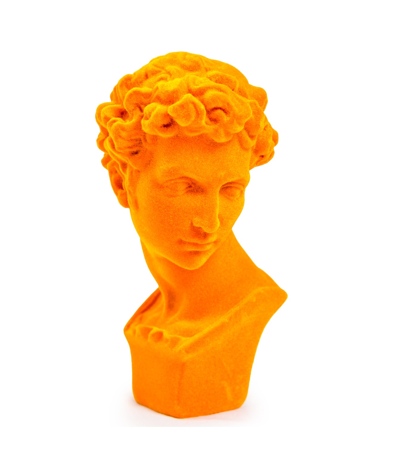 &Quirky Bright Orange Flock Classic Greek Bust