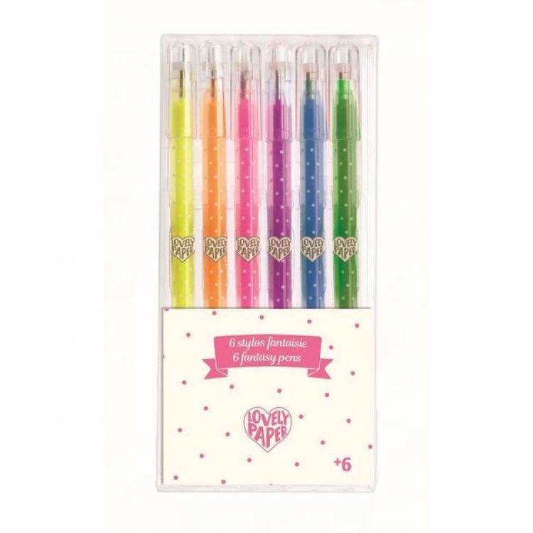 Djeco  6 Pack Neon Gel Pens