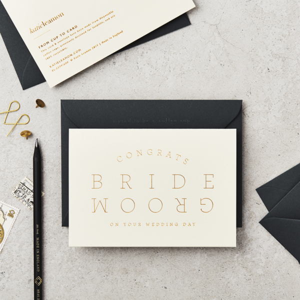 Katie Leamon  Extract Bride And Groom Cream Card