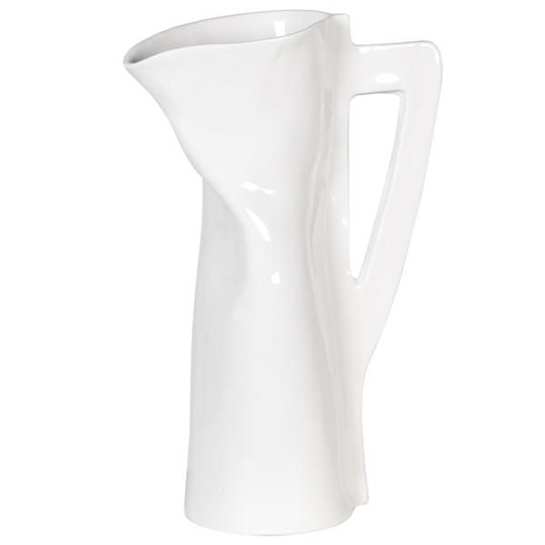 HAYGEN White Ceramic Crushed Art Jug