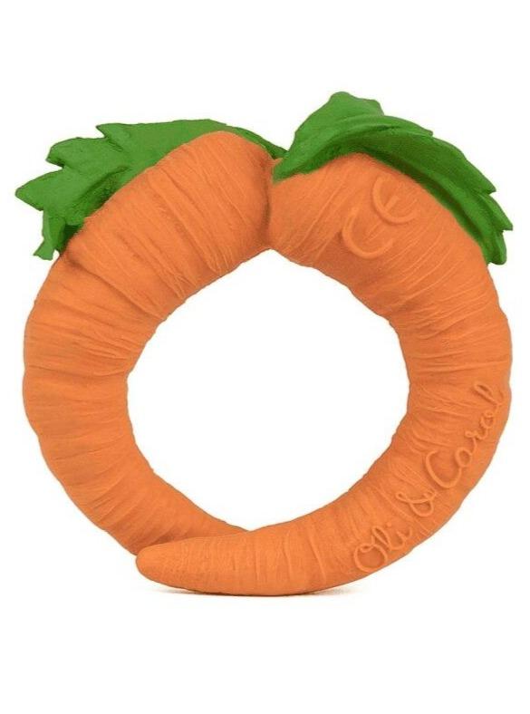 Oli & Carol Cathy The Carrot Natural Rubber Teething Bracelet Bath Toy