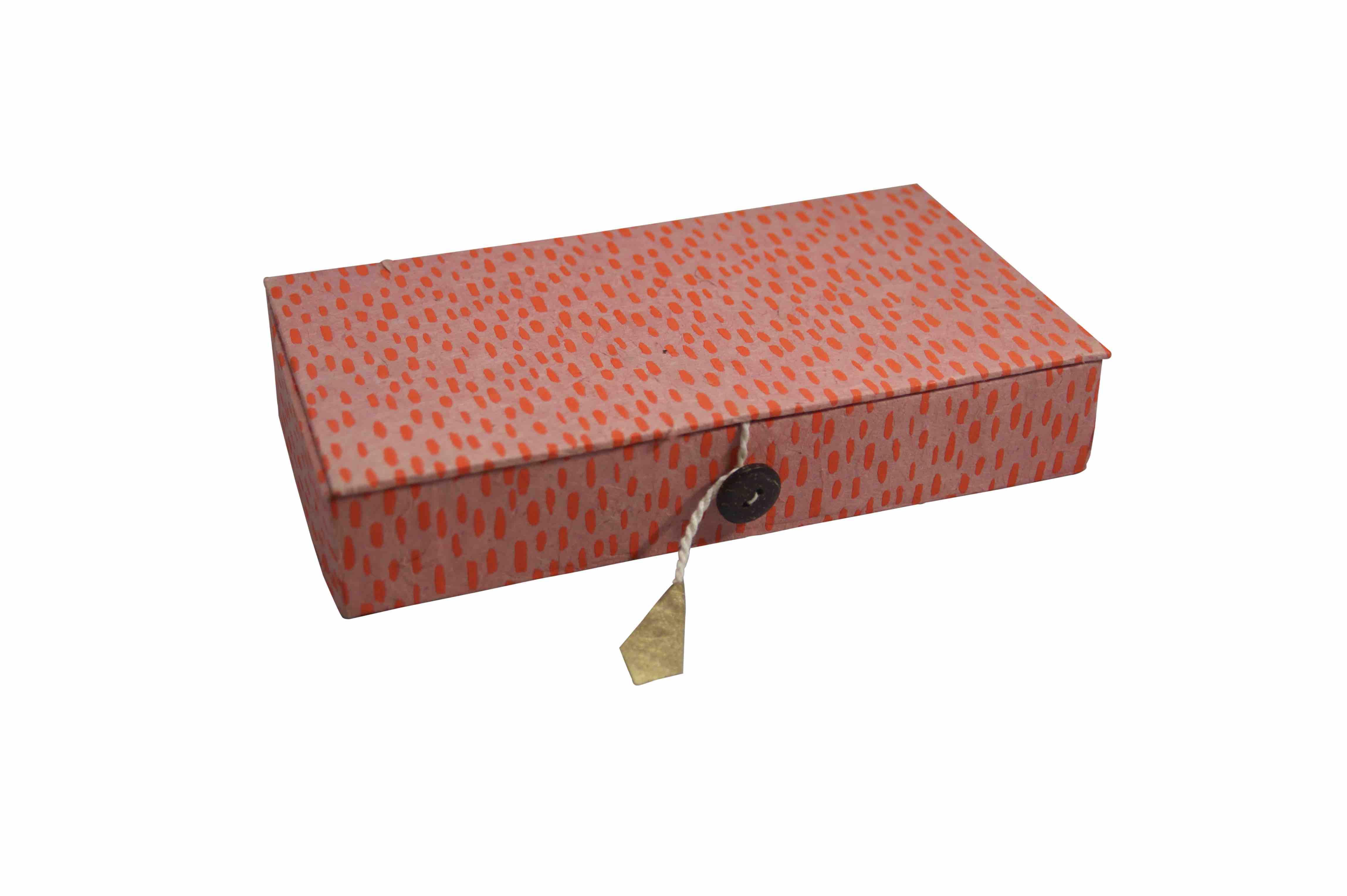 Return to Sender Pink Dots Lokta Paper Storage Box 