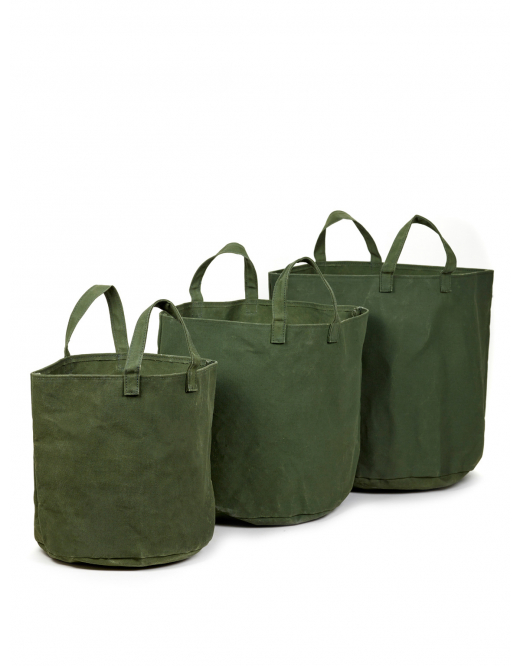 Serax Canvas Marie Set of 3 Army Green Plant Bags