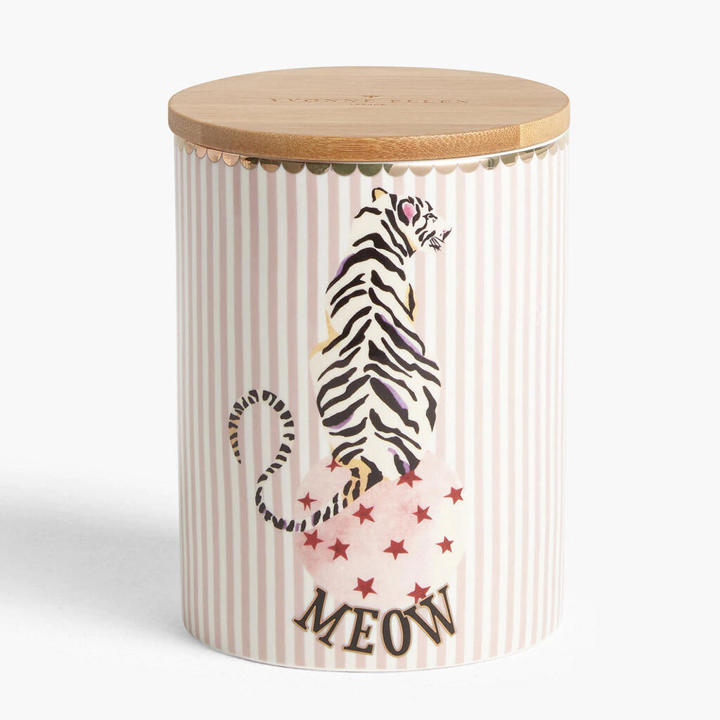 Yvonne Ellen Tiger Storage Jar with Bamboo Lid