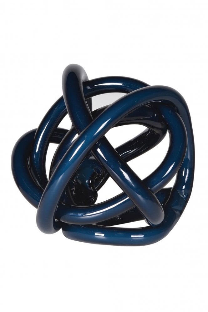 The Home Collection Navy Blue Glass Hand Made Knot