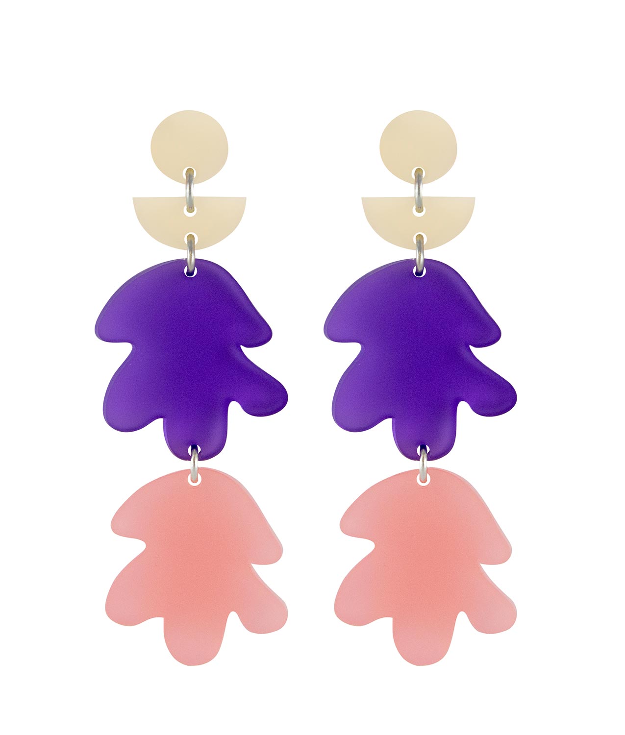 Orella Jewelry Fiore Earrings - Violet/Pink