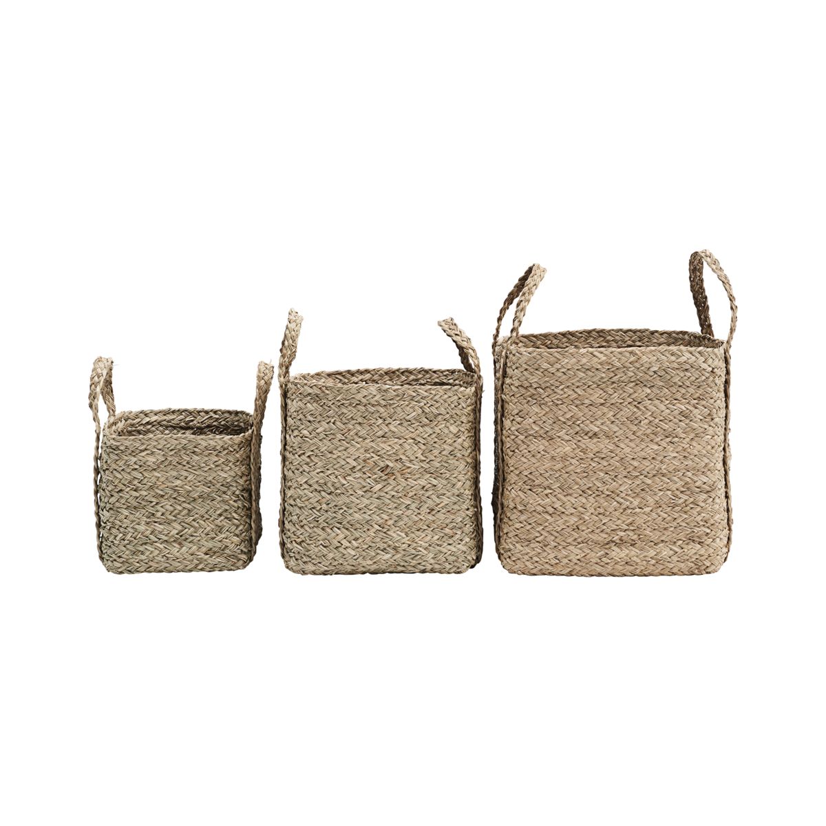 House Doctor Basket 40x40xh38cm with Two Handles in Natural Wicker