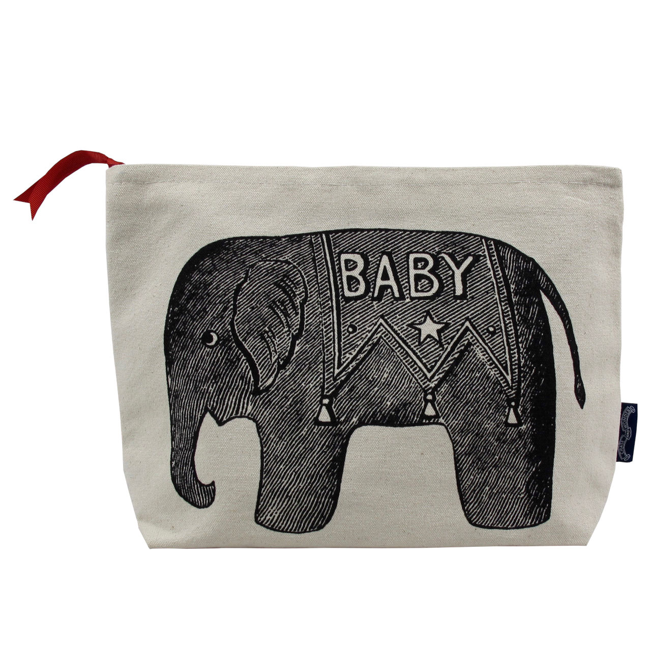 Chase & Wonder Baby Elephant Canvas Zip Wash Bag  