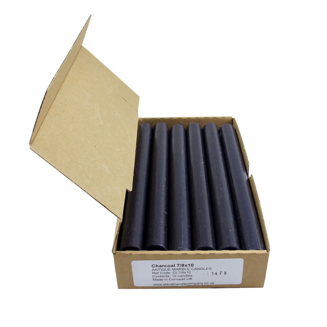 St Eval Candle Company Box of 12 Charcoal Dinner Candles