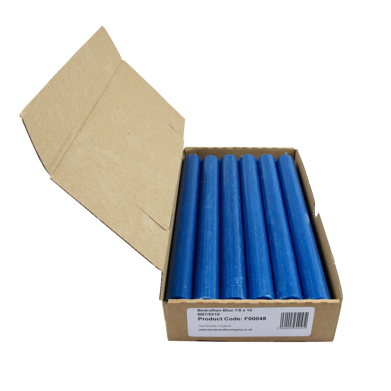 St Eval Candle Company Box of 12 Bedruthan Blue Dinner Candles