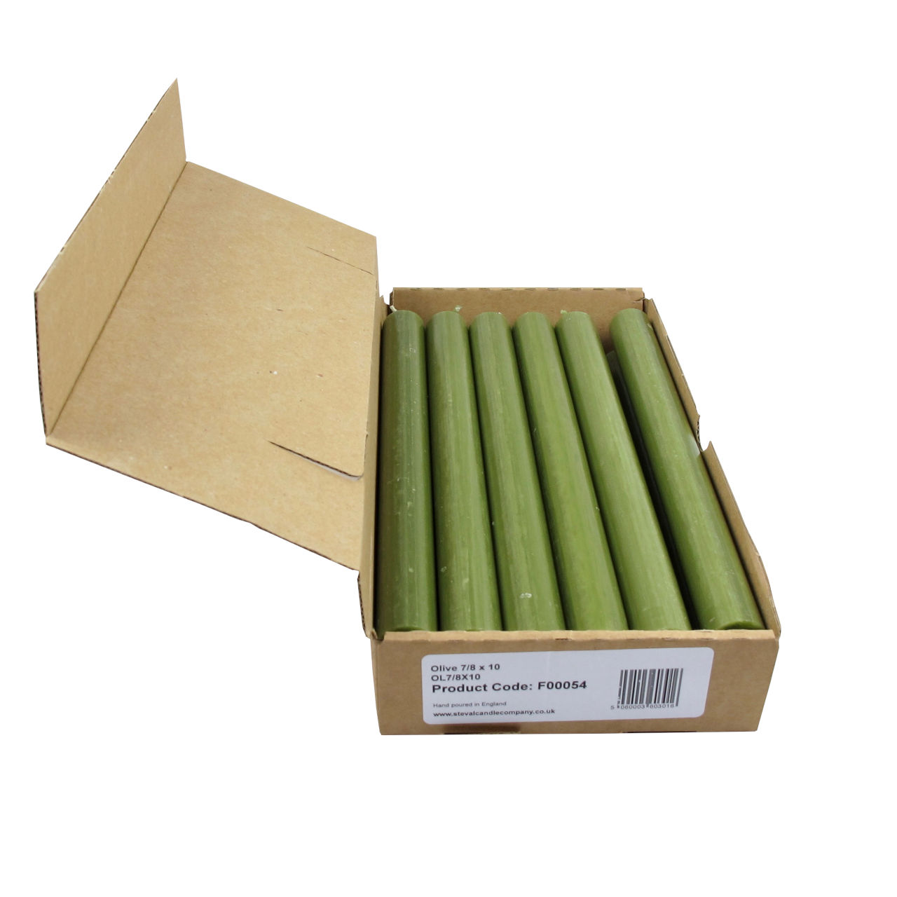 St Eval Candle Company Box of 12 Olive Green Dinner Candles