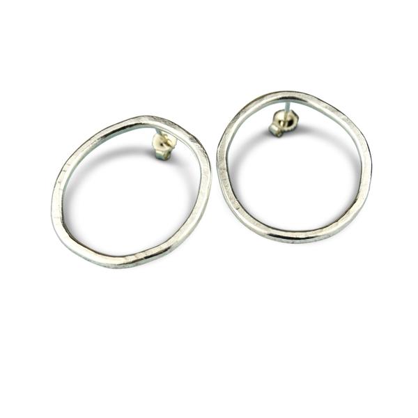 Alison Moore Silver Large Organic Stud Earrings