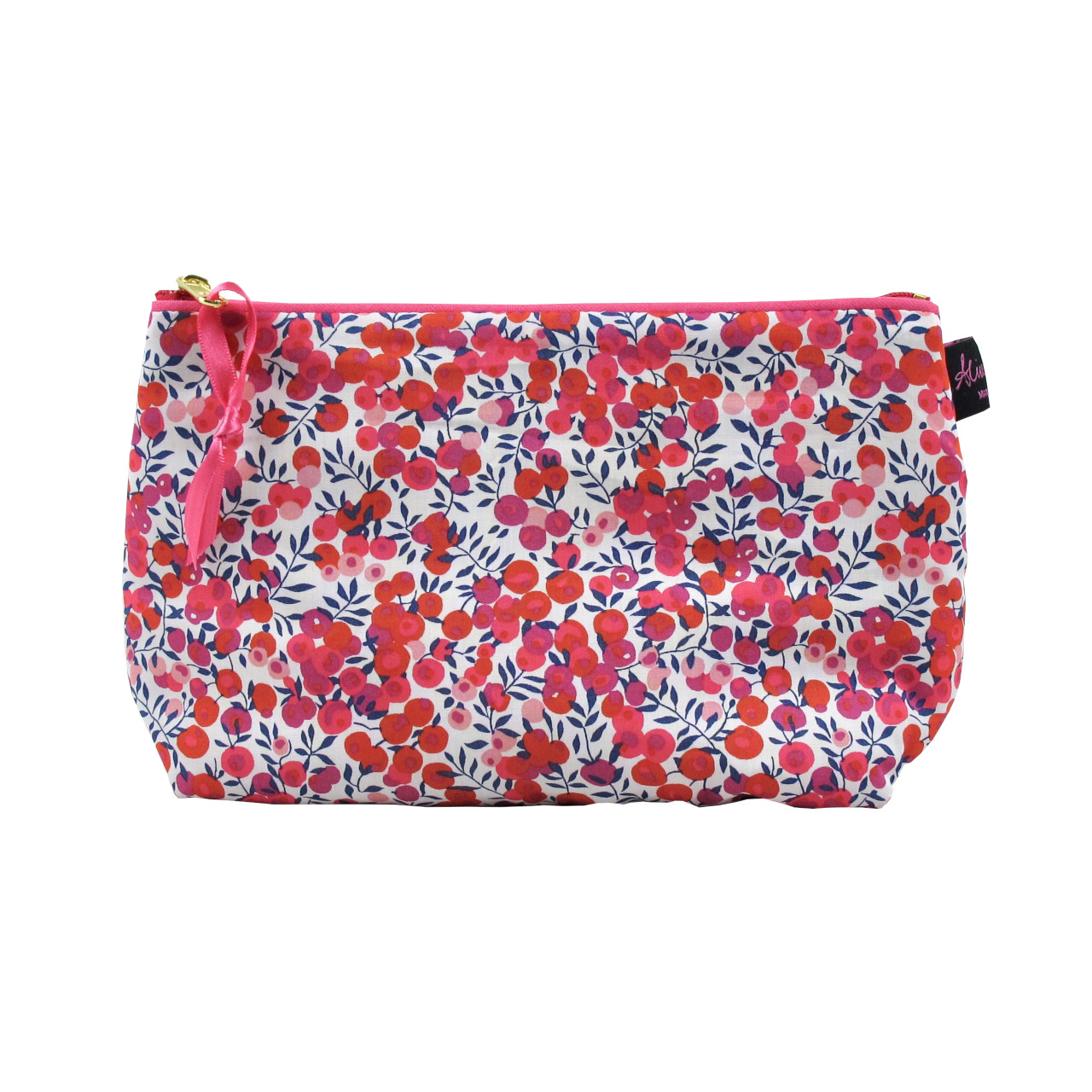 Alice Caroline  Wiltshire Red Liberty Print Fabric Cosmetic Bag  