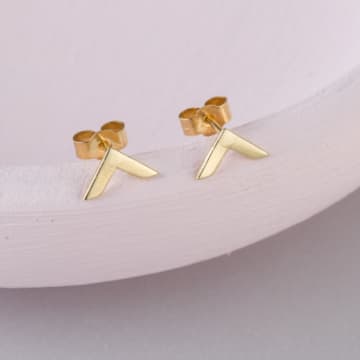 Posh Totty Designs 18ct Gold Plate Chevron Stud Earrings