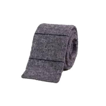 40 Colori Micro Bar Striped Wool And Cashmere Knitted Tie In Grey