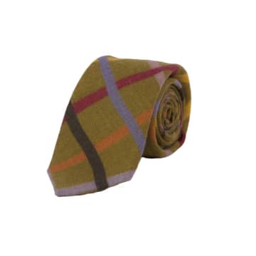 40 Colori Crisscross Printed Wool Tie In Gold