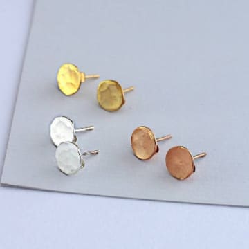 Posh Totty Designs 18ct Yellow Gold Plated Hammered Disc Earrings