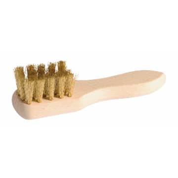 Redecker 12cm Wooden Suede Shoe Brush With Brass Bristle & Handle