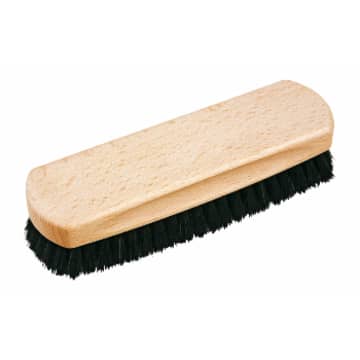 Redecker 16cm Untreated Beechwood Shoe Shine Brush With Black Horse Hair Bristle