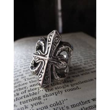 Window Dressing The Soul Silver Large Cross Ring In Metallic