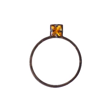 Blackbird Jewellery Shines Through The Darkness 3mm Citrine Ring In Orange