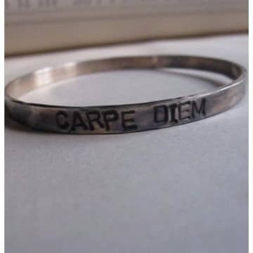 Window Dressing The Soul Silver Carpe Diem Bangle In Metallic