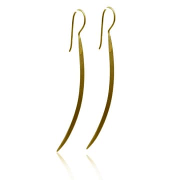 Collardmanson Long Gold Plated Curved Earrings