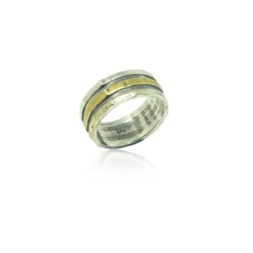 Window Dressing The Soul Silver And Gold Plated Bands Ring In Metallic