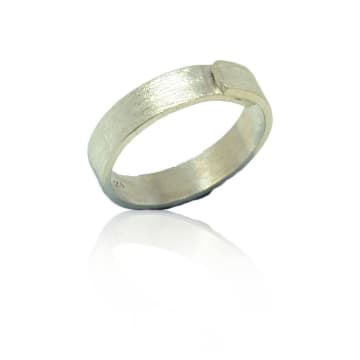 Window Dressing The Soul Silver Brushed Overlap Band Ring In Metallic