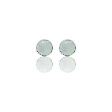 Collardmanson Silver Moonstone Brushed Stud Earrings In Metallic