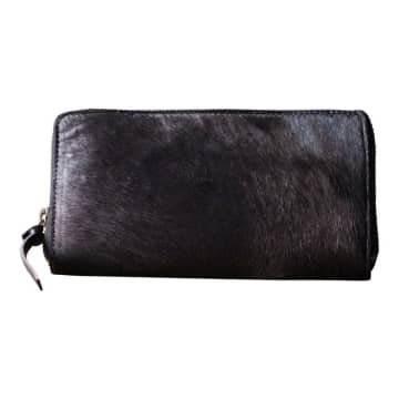 Collardmanson Hair On Wallet In Black