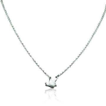 Collardmanson Silver Little Bird Necklace In Metallic