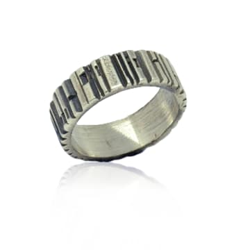 Window Dressing The Soul Silver Bark Textured Band Ring In Metallic