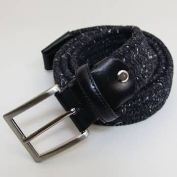 40 Colori Charcoal Elasticated Melange Belt In Grey