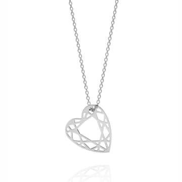 Myia Heart Silver Necklace In Metallic