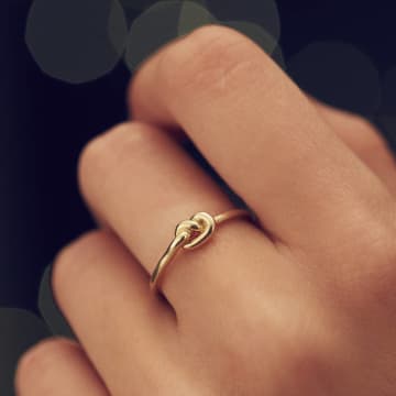 Posh Totty Designs Tie The Knot Ring In Gold