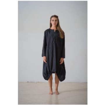 Window Dressing The Soul Black Poplin Aisha Long Dress