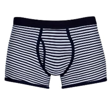 Sunspel White Navy Q82 Low Waist Trunk