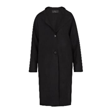 Av London Structured Wool Coat In Black